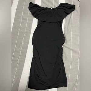Black Off The Shoulder Maternity Dress